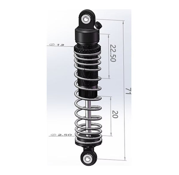 Hot Racing Aluminum Damper Shock 71mm (2) - Grom MT