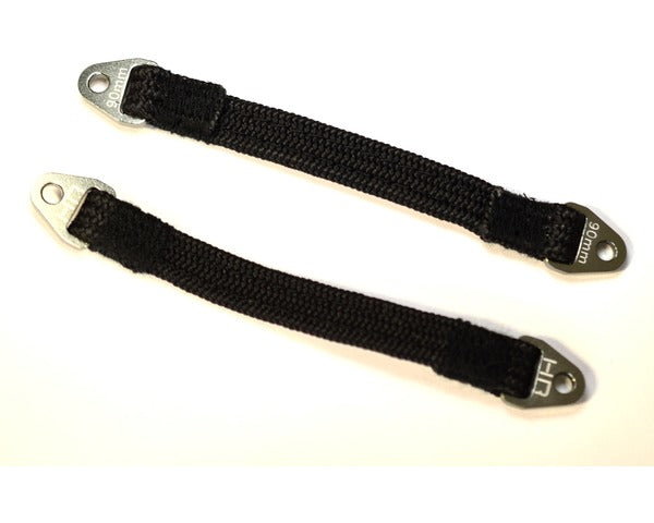 Hot Racing Suspension Travel Limit Straps 90mm, GunMetal (2pcs)