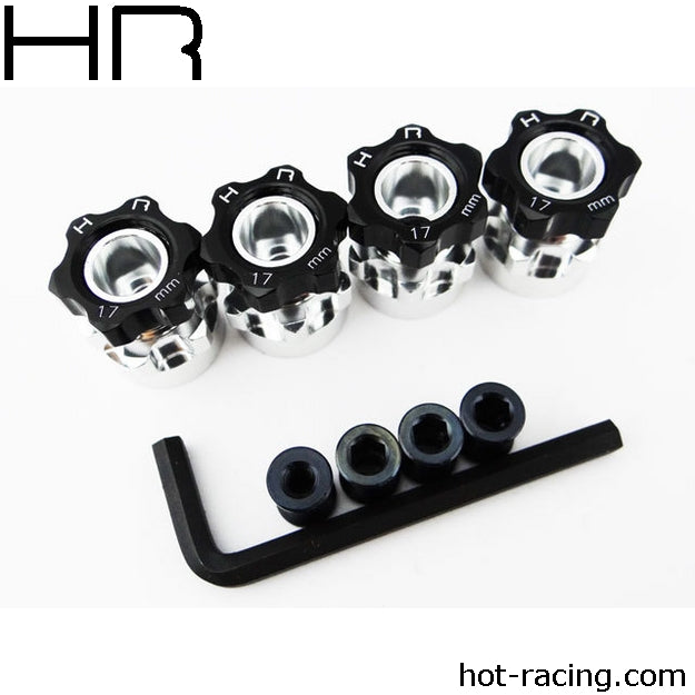 Hot Racing Hex Hub Adapters, 12mm to 17mm w/ 6mm Offset