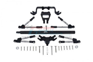 GPM ALUMINUM F/R TIE RODS STABILIZER CENTER BRACE BAR / MOUNT TRAXXAS HOSS BLACK