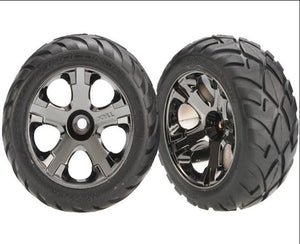 Traxxas 3777A Tires & Wheels Assembled All Star Black Chrome Anaconda Tires