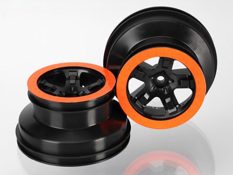 PowerHobby Traxxas 5868X Dual Profile Short Course Wheels Blk/Orng (2) Slash Rear 12mm