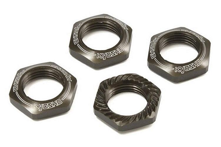 Kyosho IFW472GM 17mm Wheel Nut (GunMetal / 4 /Serrated) Inferno GT/GT2 Inferno