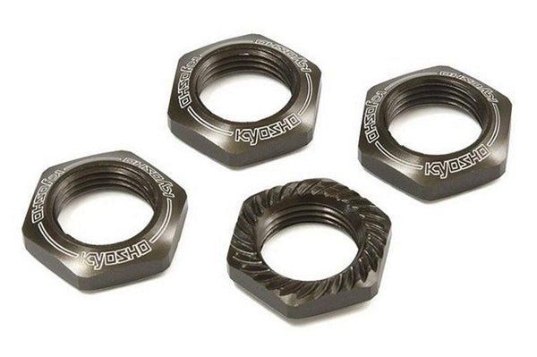 Kyosho IFW472GM 17mm Wheel Nut (GunMetal / 4 /Serrated) Inferno GT/GT2 Inferno