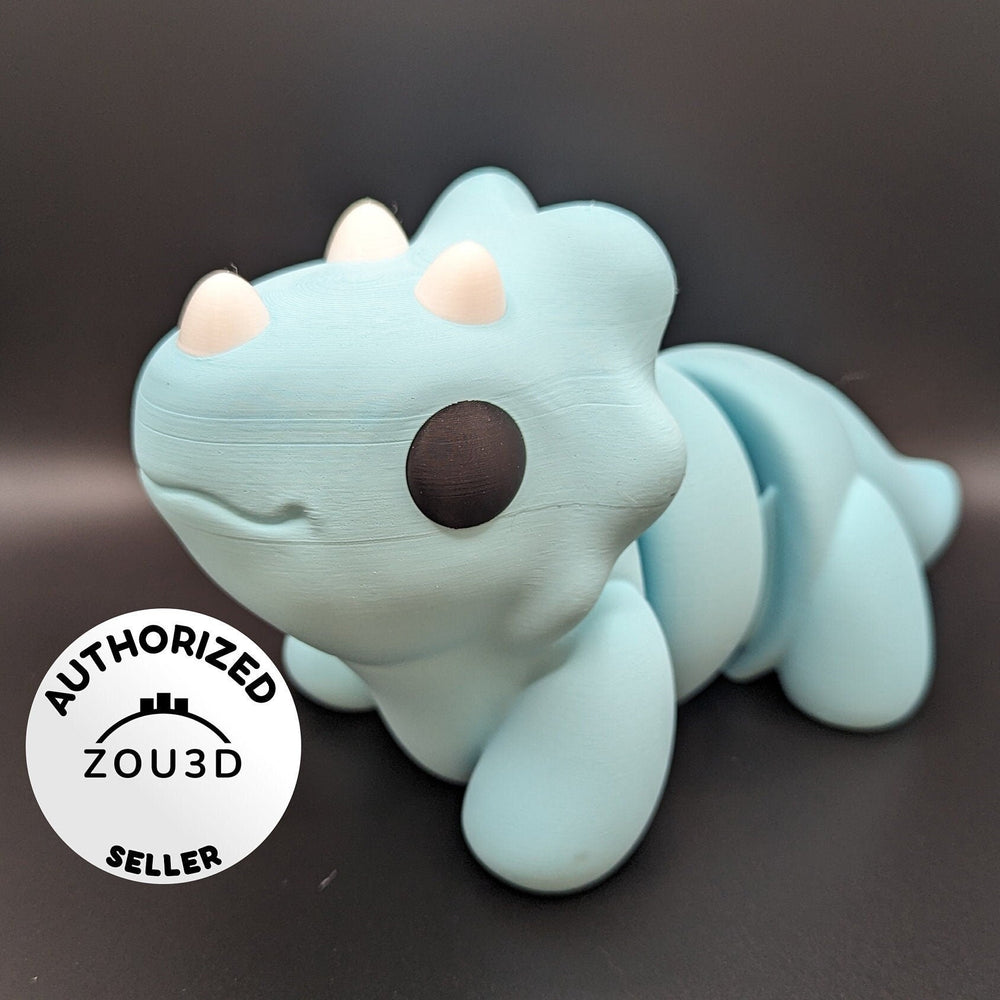 Large-Scale Flexible Baby Triceratops | Big Dino | Chubby Dino | Zou3D