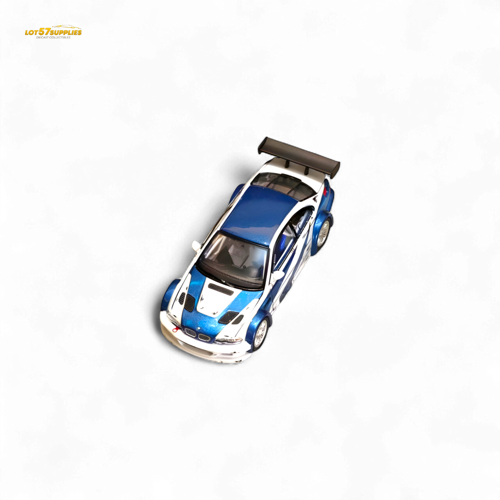 (Pre-Order) Ghost Player BMW E46 M3 GTR White Blue Comic NFS Livery 1:64