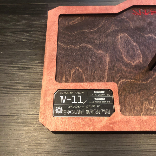 CCHobbyFun E-11 Blaster Wood Wall Mount — Plaque