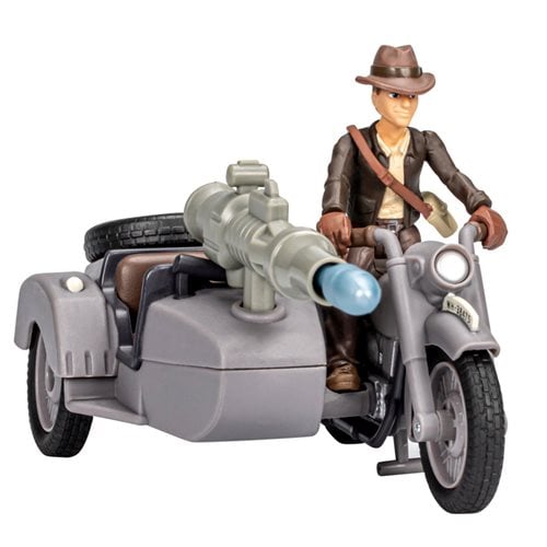 ToyShnip Indiana Jones Worlds of Adventure Indiana Jones with Motorcycle and Sidecar Action Figure Set — Action & Toy Figures