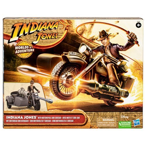 ToyShnip Indiana Jones Worlds of Adventure Indiana Jones with Motorcycle and Sidecar Action Figure Set — Action & Toy Figures