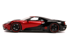 2017 Ford GT with Miles Morales Diecast Figurine "Spider Man" "Marvel" Series 1/24 Diecast Model Car by Jada