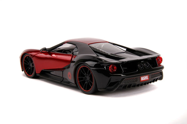 2017 Ford GT with Miles Morales Diecast Figurine "Spider Man" "Marvel" Series 1/24 Diecast Model Car by Jada