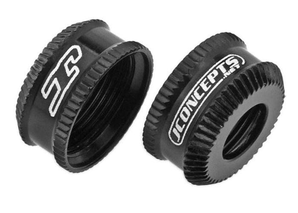 JConcepts 2492-2 Fin VCS Black Shock Bottom Cap Set (2) Associated B5 / B5M