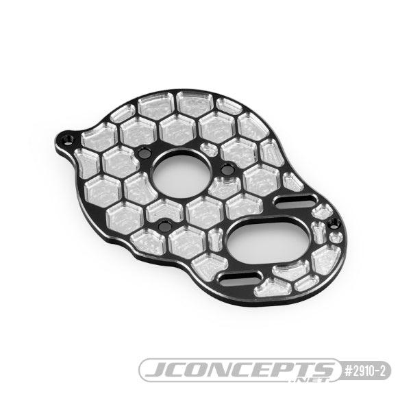 Jconcepts 2912-2 Aluminum +2mm Motor Plate Honeycomb Black Associated DR10 / SR10