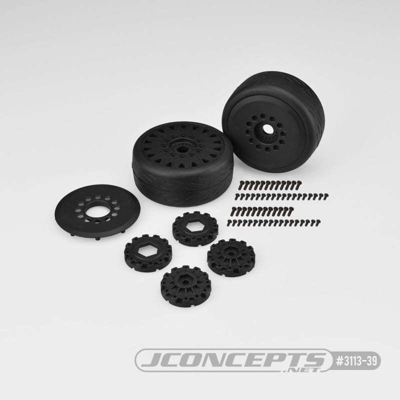 JConcepts JCO3113-39 Speed Fangs Belted, Pre-mounted on Cheetah Wheels Mounted