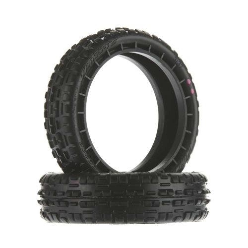 JConcepts 3137-010 Swaggers Slim Front Pink Medium Soft Indoor Tire Set (2)