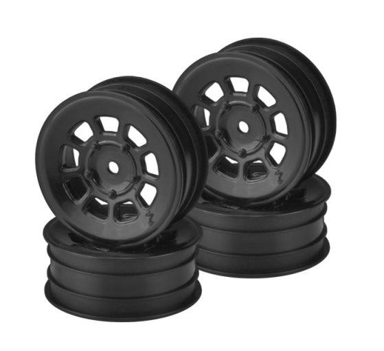 Jconcepts 3397B 9 Shot 2.2" Front Wheel Black B6.1, YZ2, XB2, RB7, KC, 4pcs