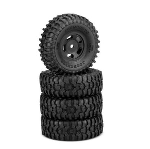 Jconcepts Tusk 1.0" Tires Gold Compound Mounted Black (4) Axial SCX24