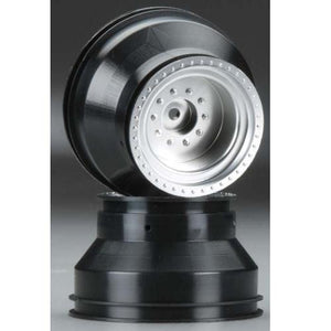 Traxxas 3666 Monster Jam Replica Front Wheel Set (2) (Silver) for Stampede 2wd