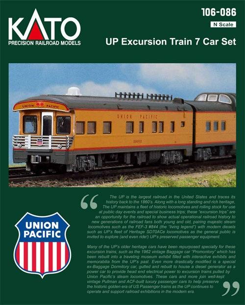 Kato 106-086 N Scale N Union Pacific Excursion Train 7-Car Set