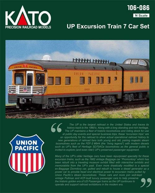 PowerHobby Kato 106-086 N Scale N Union Pacific Excursion Train 7-Car Set — N Sets