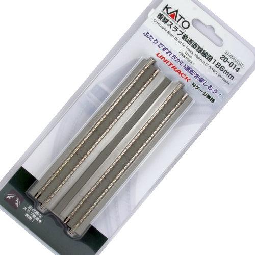 Kato 20-014 N 186mm (7 5/16") Concrete Slab Double Track Straight [2 pcs]