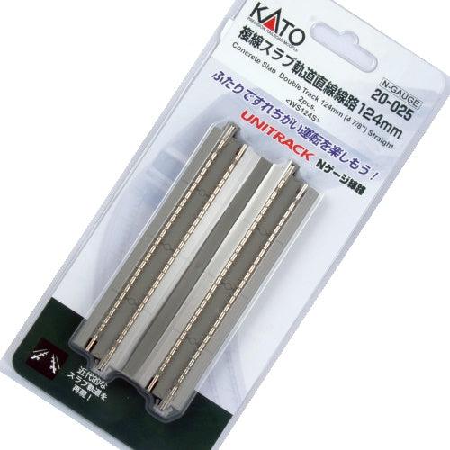 Kato 20-025 N 124mm (4 7/8") Concrete Slab Double Track Straight [2 pcs]