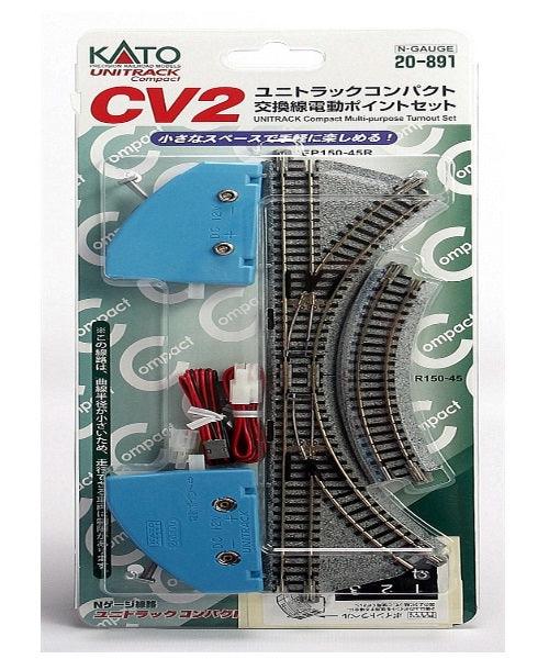 Kato N Scale 20891 CV-2 Unitrack Compact Multi-Purpose Turnout Set