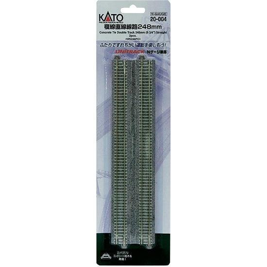kato 20-004 N 9-3/4" Double Track Straight Concrete Ties (2)