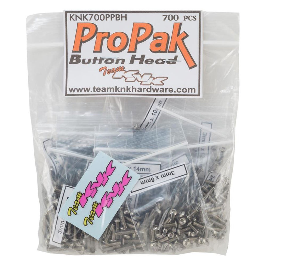 Team KNK Button Head Pro Pak - 700 Piece Stainless Bulk Bag
