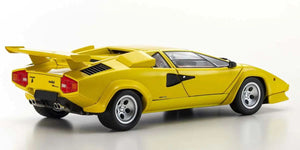 Kyosho - 1/18 Scale Lamborghini Countach LP5000 Quattrovalvole Yellow Model Diecast Car — 1:18 Scale Model Cars