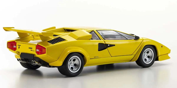 Kyosho - 1/18 Scale Lamborghini Countach LP5000 Quattrovalvole Yellow Model Diecast Car — 1:18 Scale Model Cars