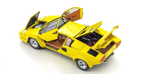 Kyosho - 1/18 Scale Lamborghini Countach LP5000 Quattrovalvole Yellow Model Diecast Car — 1:18 Scale Model Cars
