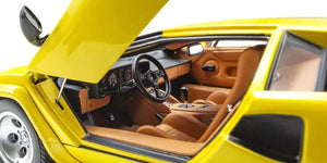 Kyosho - 1/18 Scale Lamborghini Countach LP5000 Quattrovalvole Yellow Model Diecast Car — 1:18 Scale Model Cars