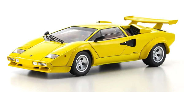 Kyosho - 1/18 Scale Lamborghini Countach LP5000 Quattrovalvole Yellow Model Diecast Car — 1:18 Scale Model Cars