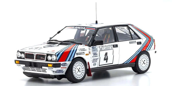 Kyosho 1/18 Lancia Delta HF 4WD 1000 Lakes Team Lancia 1987 #4 Die Cast Model