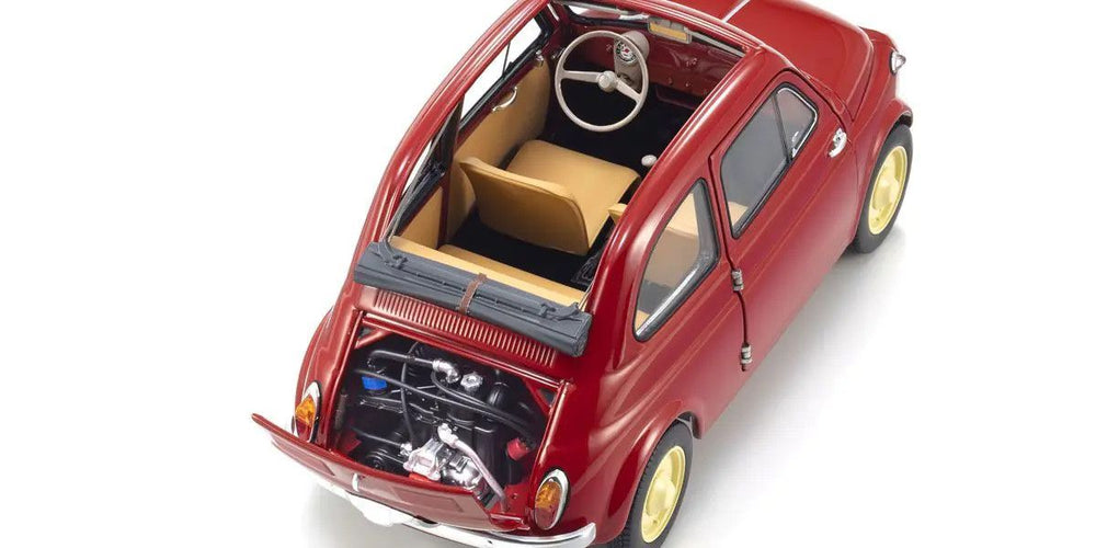 Kyosho 1/18 Fiat Nuova 500 Diecast Model, Coral Red