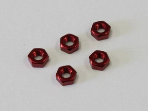 Kyosho 1-N3024A-R Nut (M3x2.4)(Aluminum/Red Anodized/5pieces)