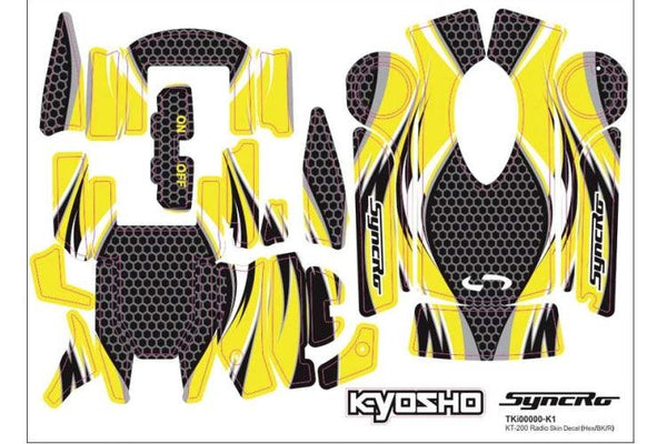 Kyosho 36271Y KT-200/201 Radio Yellow Decal Sheet DBX 2.0