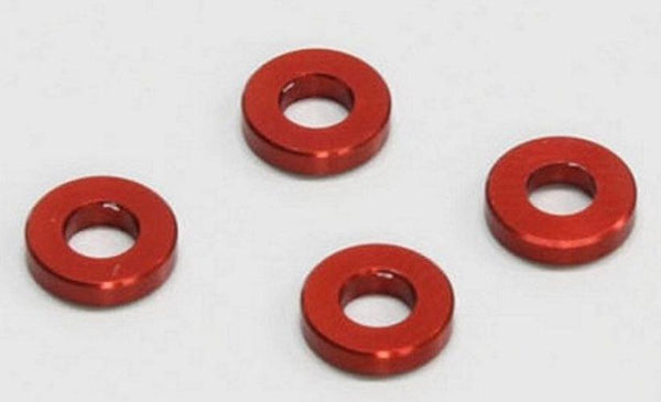 Kyosho 97042-15R Aluminum Collar (3x6.5x1.5mm /Red /4Pieces)
