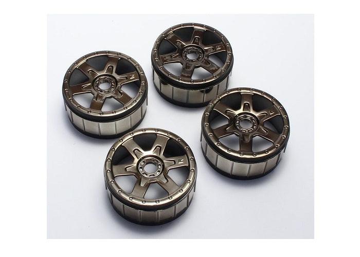 Kyosho IFH005BC Black Chrome 6-Spoke 1/8 Wheel Set (4) Inferno NEO 2.0