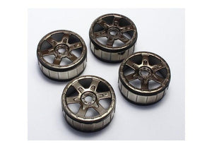 Kyosho IFH005BC Black Chrome 6-Spoke 1/8 Wheel Set (4) Inferno NEO 2.0
