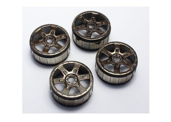 Kyosho IFH005BC Black Chrome 6-Spoke 1/8 Wheel Set (4) Inferno NEO 2.0