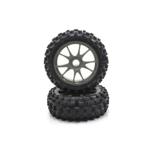 Kyosho 10-Spoke Wheel with Tire (Gunmetal/KC/2pcs)