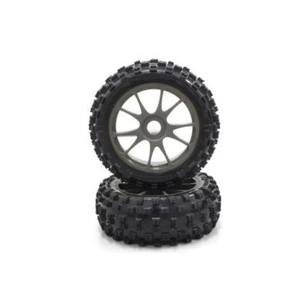 Kyosho 10-Spoke Wheel with Tire (Gunmetal/KC/2pcs)