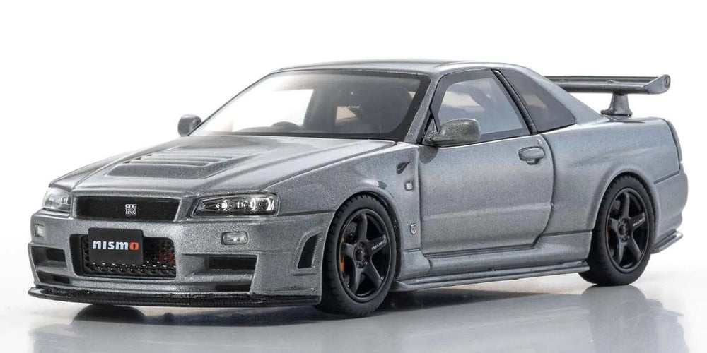 Kyosho 1/43 Scale Nissan Skyline GT-R R34 NISMO Grand Touring Diecast Car (Gray)