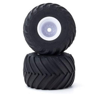 Kyosho MATH001W Monster Tire with Wheel(White/V-Shaped/2pcs)