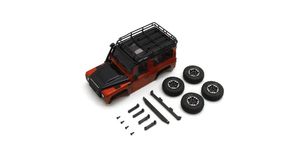 Kyosho MX-01 Land Rover Defender 90 Adventure Phoenix Orange / Santorini Black Body Set