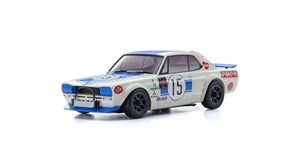Kyosho 1972 Nissan Skyline White/Blue 2000GT-R (KPGC10) Racing #15 Auto Scale Body
