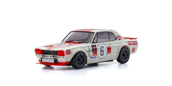 Kyosho 1972 Nissan Skyline White/Red 2000GT-R (KPGC10) Racing #6  Auto Scale Body