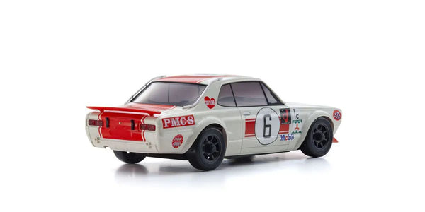 Kyosho 1972 Nissan Skyline White/Red 2000GT-R (KPGC10) Racing #6  Auto Scale Body